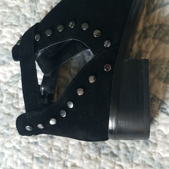 Studded suede Carlos Santana black boots - Picture 4 of 6